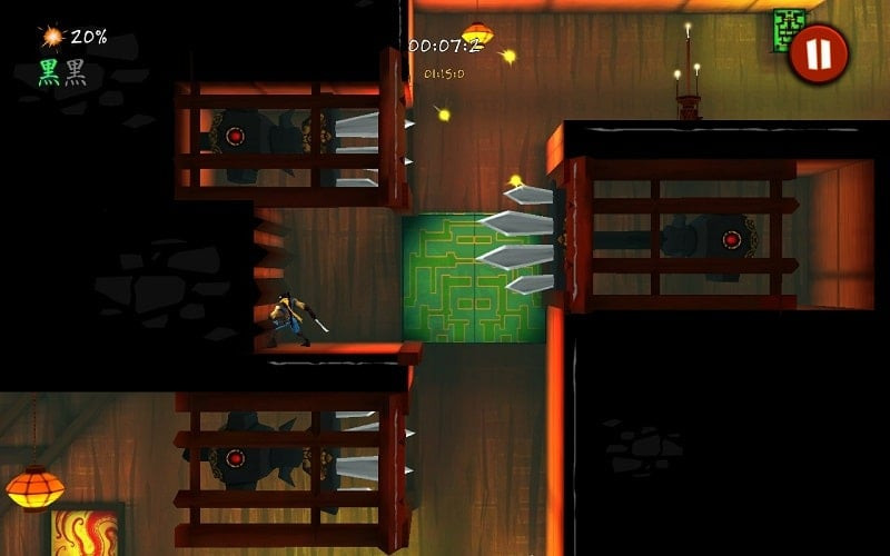 The ninja navigating a dangerous trap in Shadow Blade Zero