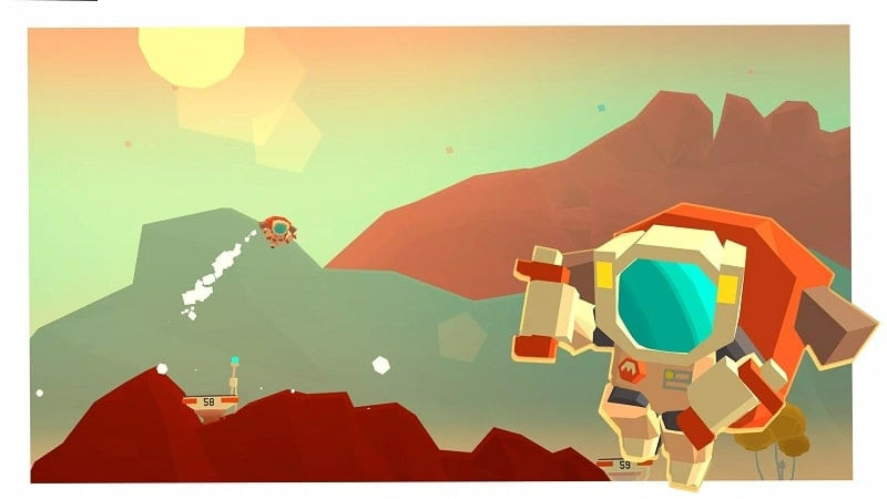 Astronaut exploring the Martian surface in the Mars game