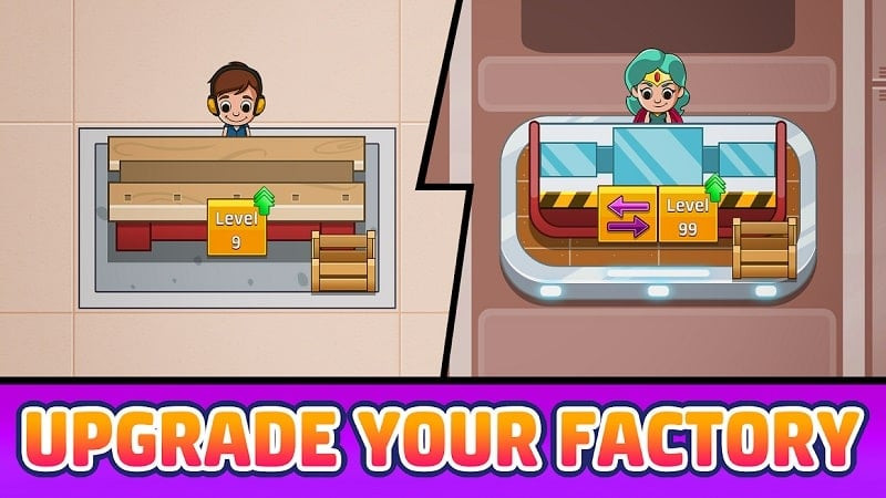 Product manufacturing in Idle Factory Tycoon