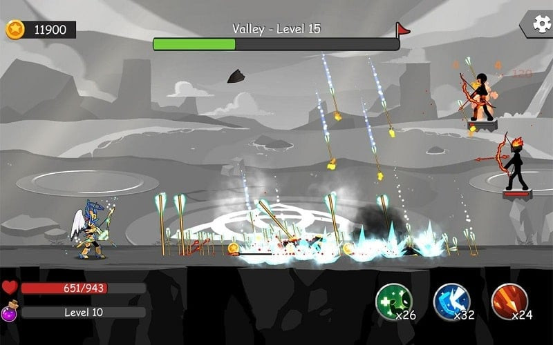 Stickman Fight Archer Survival APK: Weapon selection screen