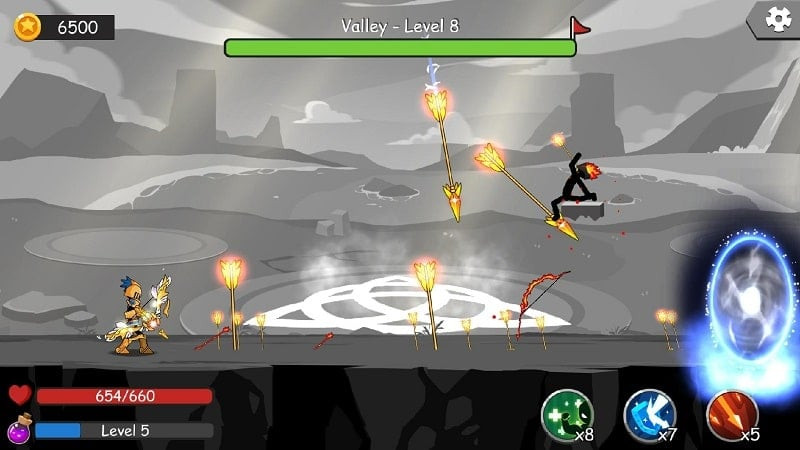 alt: Stickman Fight Archer Survival APK miễn phí, nhân vật trong game