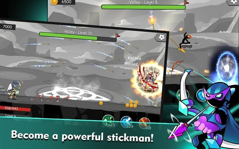 alt: Stickman Fight Archer Survival trên Android, màn hình chơi game