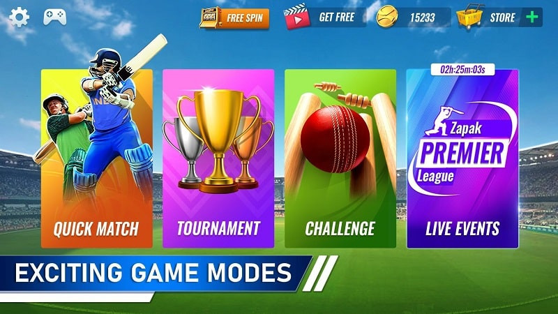 T20 Cricket Champions 3D MOD APK screenshot of the player upgrade feature