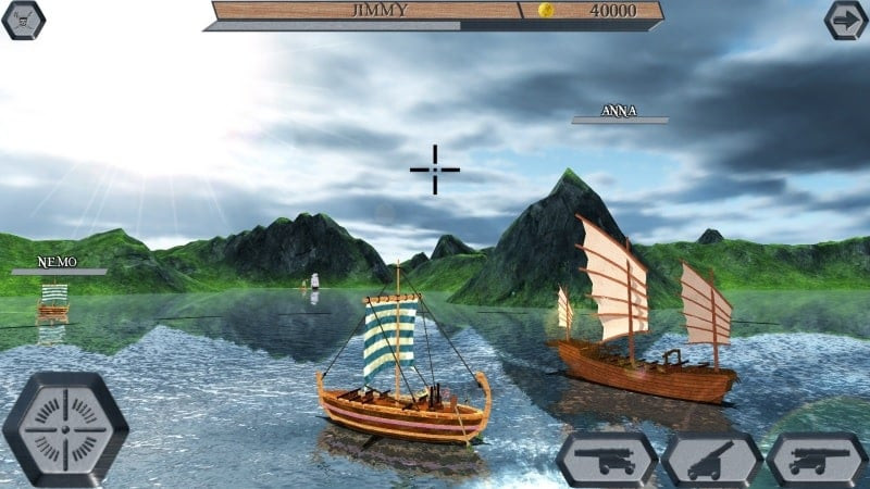 alt text: Bản đồ trong game World Of Pirate Ships MOD APK