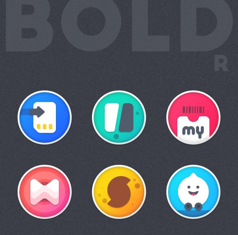 Unique circular icons in Boldr Icon Pack