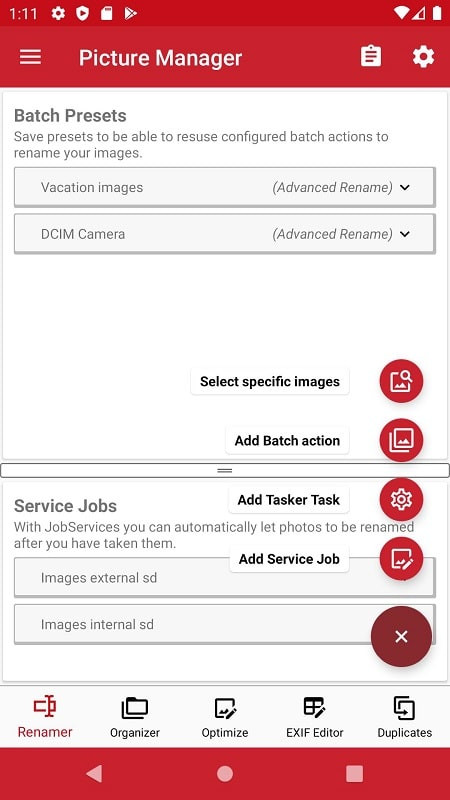 Sorting options by date, location, and camera device in Picture Manager.