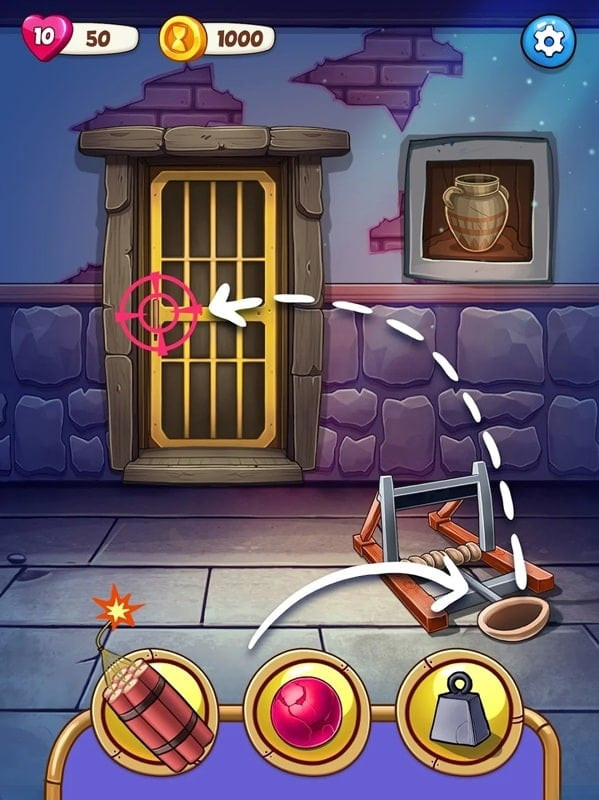 Escape Time gameplay screenshot showing the player interacting with objects in a room to find clues.