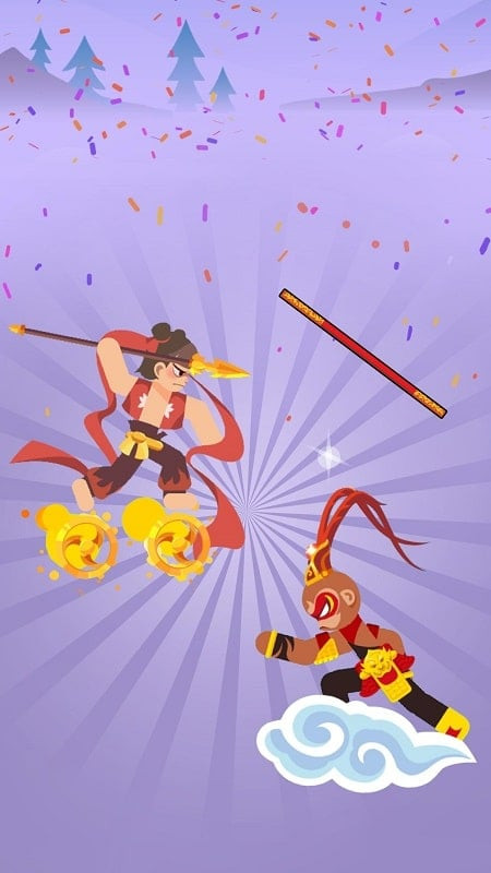 alt text: Chiến binh trong game The Warrior đang chiến đấu với kẻ thù