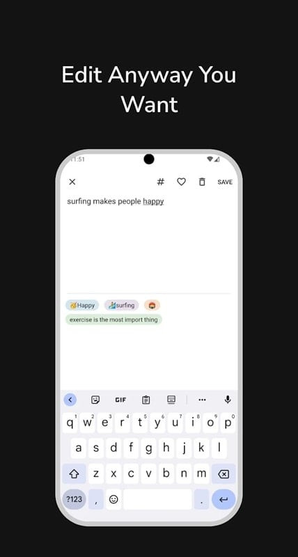 Editing copied text in Clipboard MOD APK