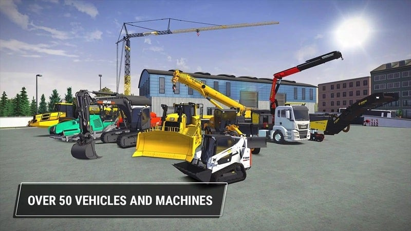 An excavator digging at a construction site in Construction Simulator 3 MOD APK.