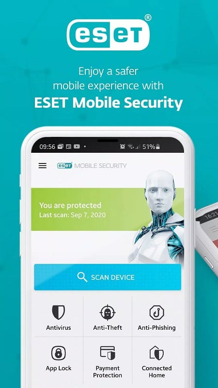 alt text: ESET Mobile Security & Antivirus quét virus