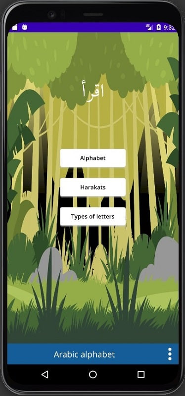 Harakat lesson interface in Arabic Alphabet MOD app