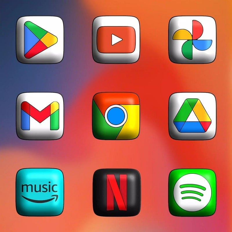 alt text: Giao diện cài đặt MIUl 3D Icon Pack APK trên điện thoại, hiển thị các tùy chọn cá nhân hóa