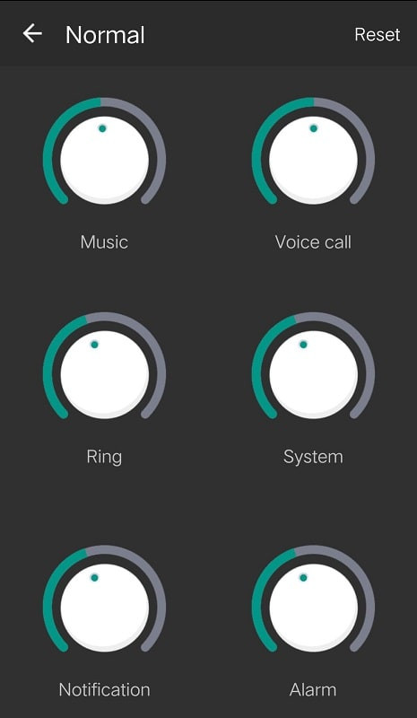 alt text: Giao diện cân bằng âm thanh của ứng dụng Equalizer - Bass Booster Pro