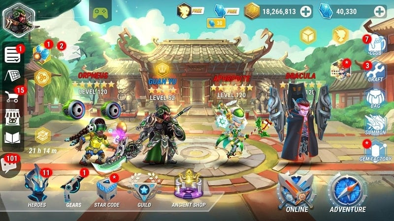 PvP mode interface in Heroes Infinity Premium MOD APK, where players can compete against each other and climb the rankings.