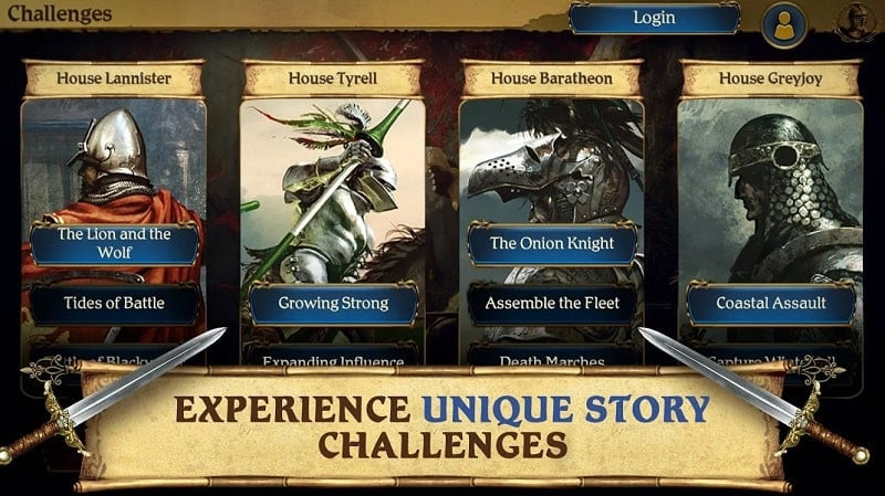 Battle interface in A Game of Thrones