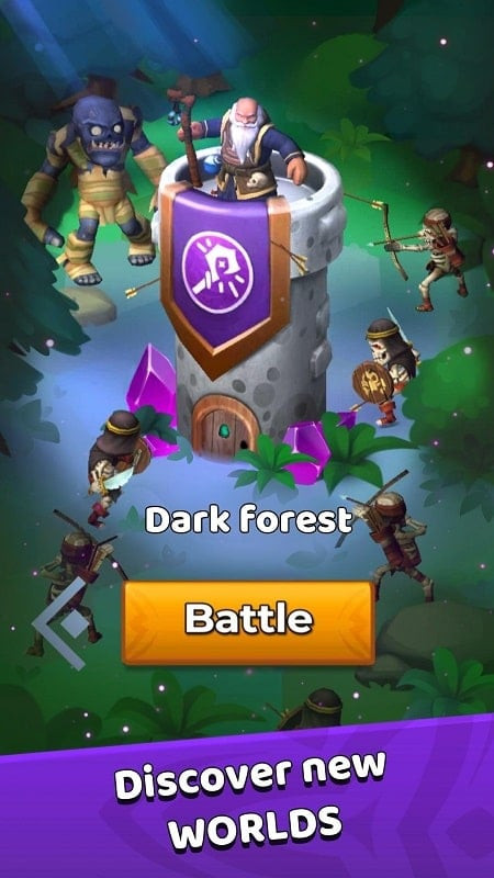 Royal Mage Idle Tower Defense battle interface