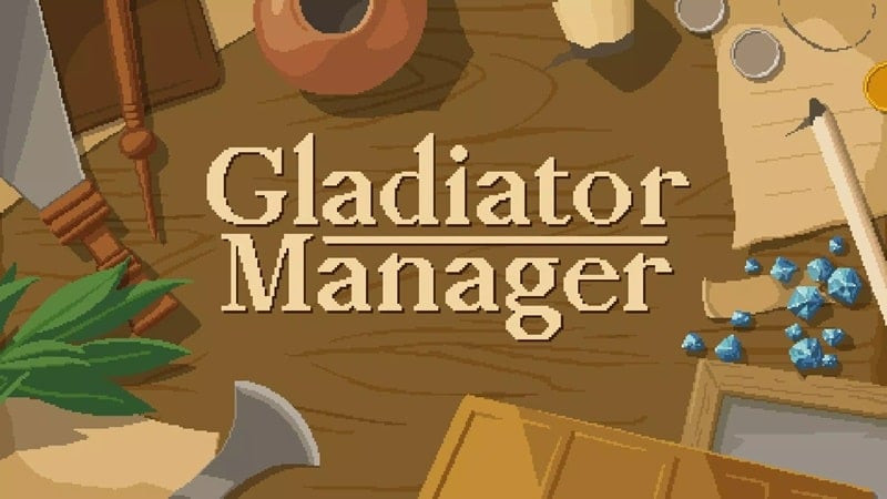 alt text: Giao diện chính của Gladiator Manager hiển thị đội hình đấu sĩ