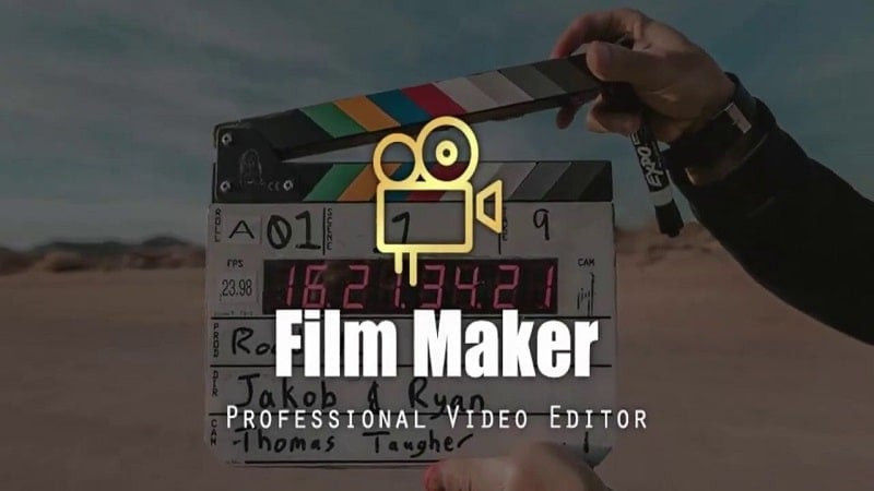 alt text: Giao diện chính của ứng dụng Film Maker Pro với các tùy chọn chỉnh sửa video đa dạng.