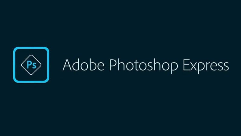 alt text: Giao diện chính của ứng dụng Photoshop Express Photo Editor với các công cụ chỉnh sửa ảnh