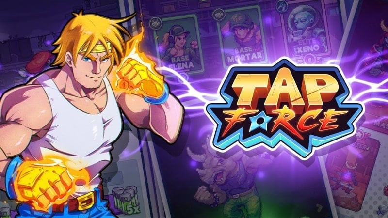 alt text: Giao diện chính game Tap Force với các chiến binh động vật