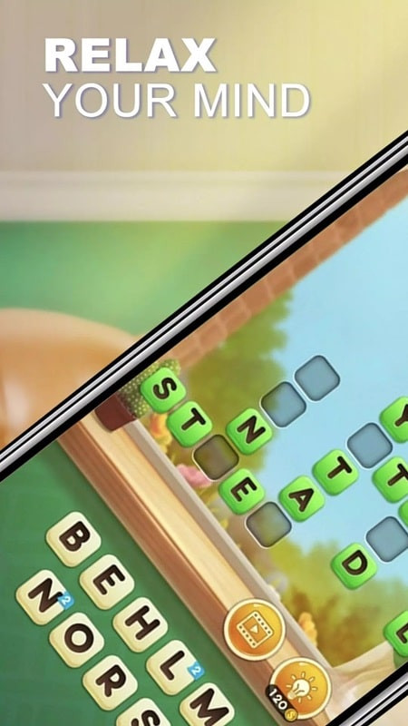 Word Puzzle Time gameplay screen with crossword puzzle and hints