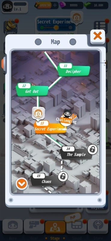 Agent Bone android game interface on a phone