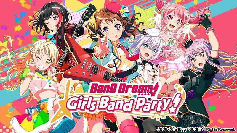 alt text: Giao diện game BanG Dream Girls Band Party mod