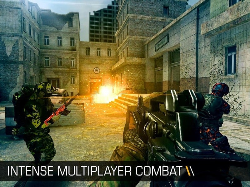 A fully equipped soldier ready for combat in Bullet Force MOD APK.