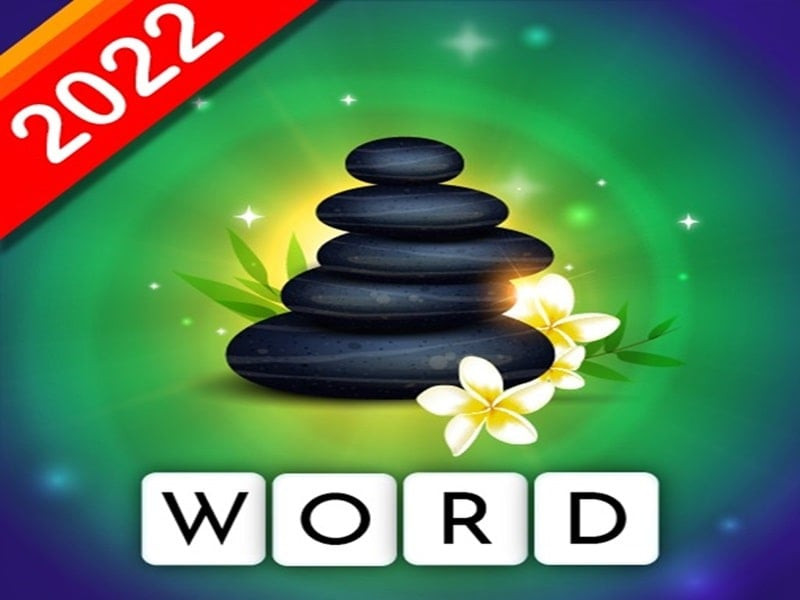 alt text: Giao diện game Calming Word Blocks với các khối chữ cái