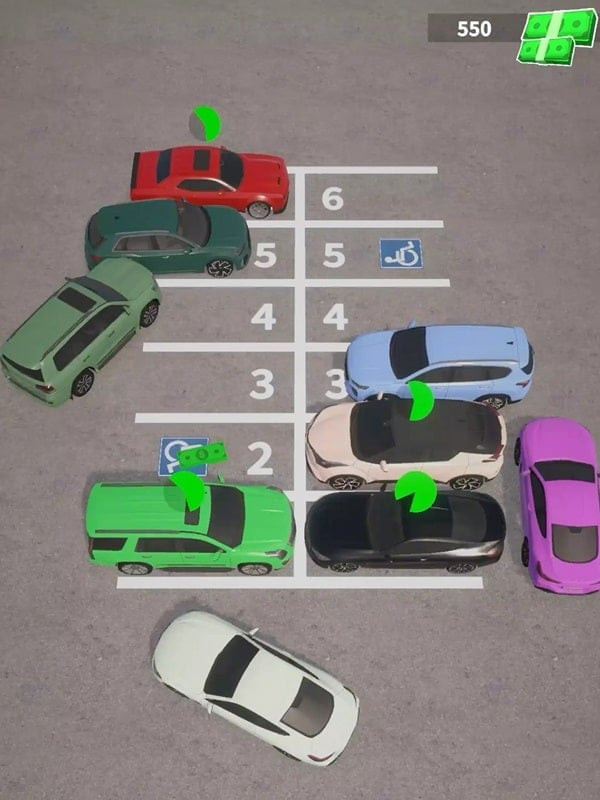 Car Lot Management gameplay: Multiple parking lots across the city