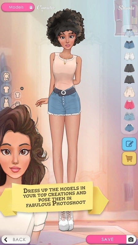 Character customization interface in Fashion Style Dressup & Design.