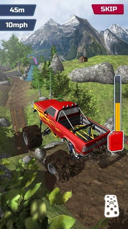 Offroad Climb 4x4 APK game interface showing a 4x4 vehicle ready to start.