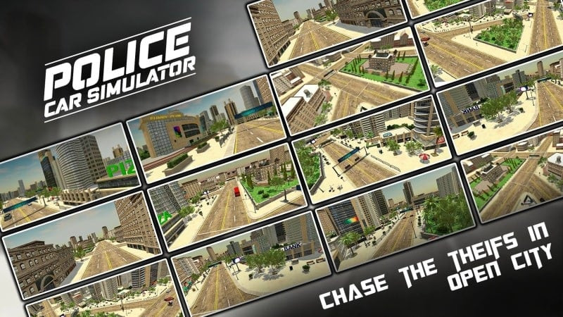 Police Car Chase: Smashing Cop Android game interface, showing the city after order has been restored.