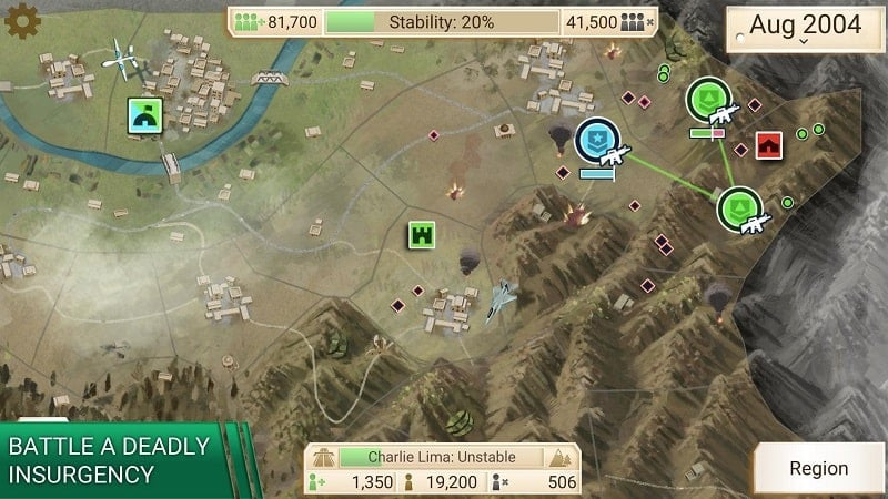 Rebel Inc game interface showing leader selection