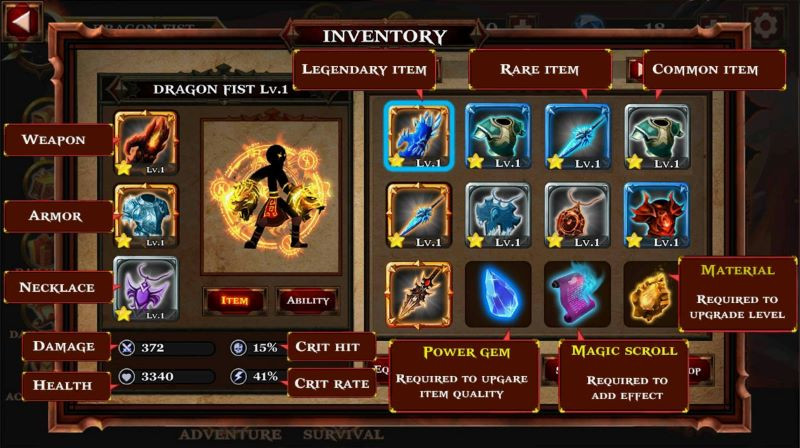 alt text: Giao diện game Shadow Stick Warrior trên điện thoại