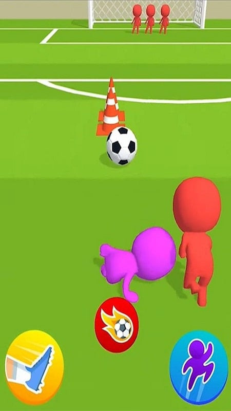 alt text: Giao diện game Soccer Runner hiển thị tính năng MOD Menu, cho phép người chơi tùy chỉnh các thông số trong game.