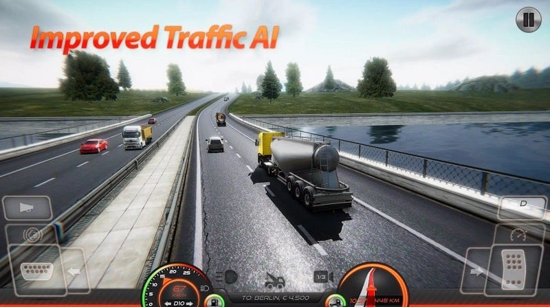 alt text: Giao diện game Truckers of Europe 2 trên điện thoại Android