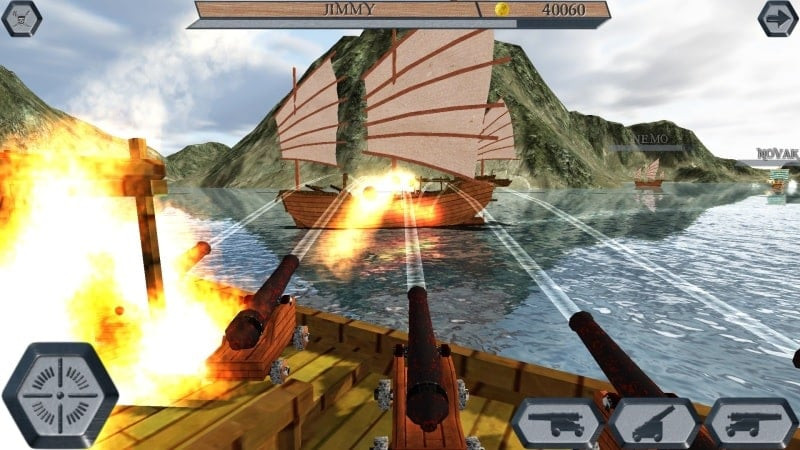 alt text: Giao diện game World Of Pirate Ships MOD APK với hình ảnh tàu hải tặc