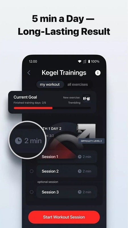 Dr. Kegel app displaying Kegel exercises with illustrations