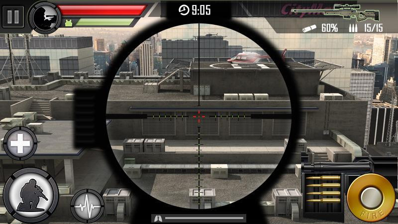 Weapon selection interface in Modern Sniper MOD APK with various sniper rifles.