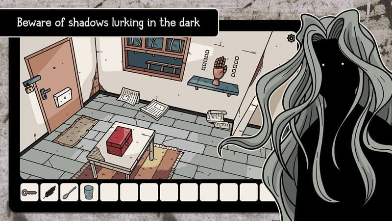 A puzzle interface in Beyond the Room, requiring the player to arrange characters in the correct order.