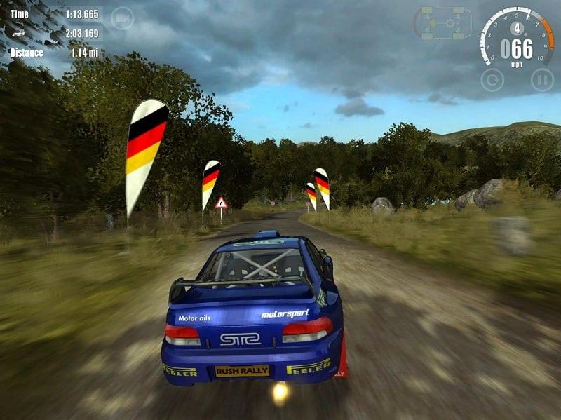 Car upgrade interface in Rush Rally 3, allowing players to customize and improve their car's performance with in-game currency.