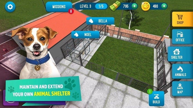 alt text: Giao diện tìm kiếm khách hàng trong game Animal Shelter Simulator