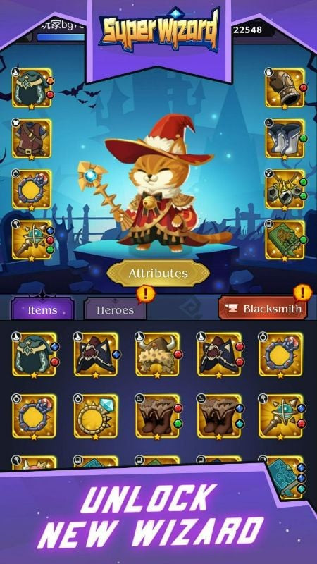 Equipment interface in Super Wizard