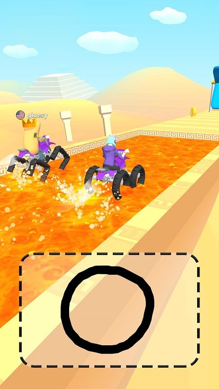 Two vehicles racing in Scribble Rider