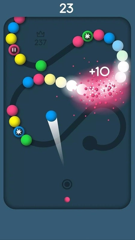 Snake Balls MOD APK interface with the ball cannon and the snake of balls