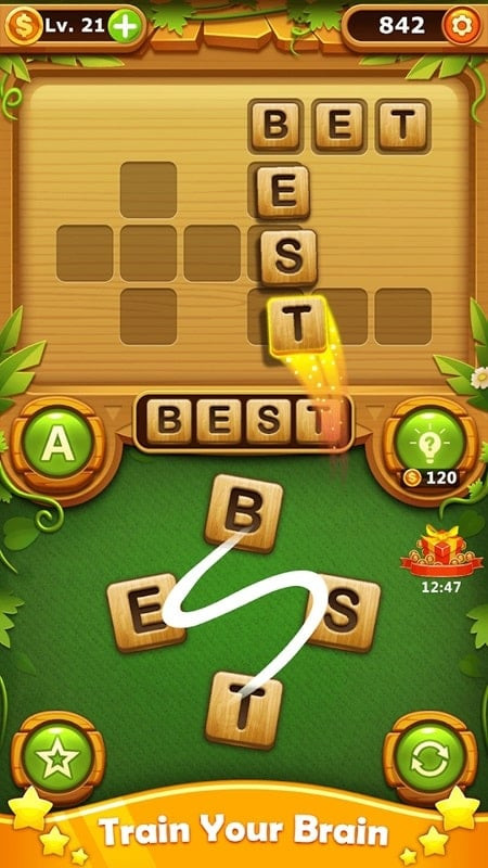 Word Cross Puzzle game interface displayed on a phone screen.