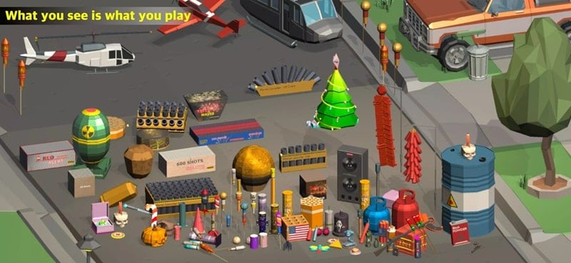 Customizing fireworks in FWPlay MOD APK