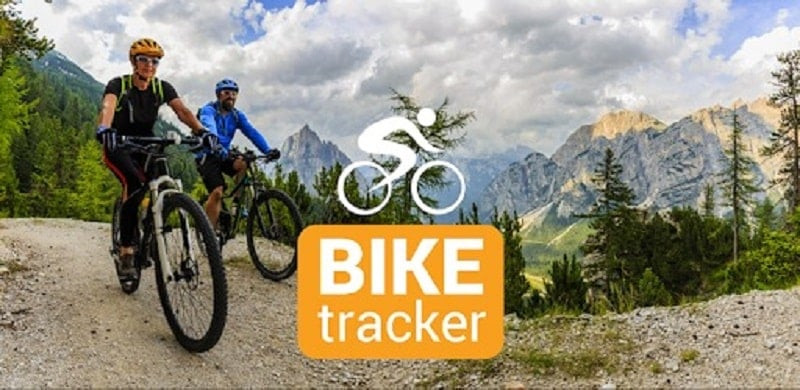 alt text: Giao diện ứng dụng Bike Tracker hiển thị thông tin về quãng đường, tốc độ và thời gian đạp xe.